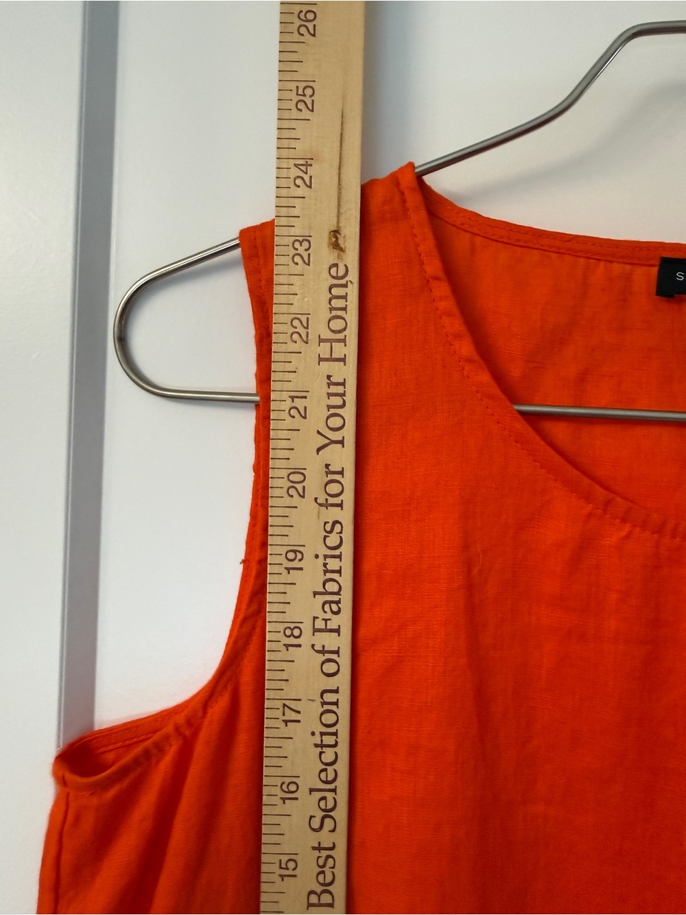 Saks Fifth Avenue 100% Linen Tank Tiered Hem Detail Sunset Orange Size Small - Picture 8 of 8